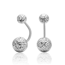 обзорное фото Золотые серьги из белого золота стиль Диор с алмазной насечкой 036585 Золотые серьги обзорное фото Золотые серьги из белого золота стиль Диор с алмазной насечкой 036585  Золотые серьги