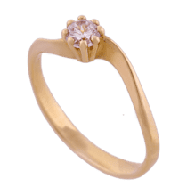 обзорное фото Золотое кольцо с фианитом 1,111,0330  Золотые кольца для помолвки с цирконием