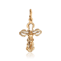 обзорное фото Золотой крестик с Распятием и надписью Спаси и Сохрани 035709  Золотые подвески