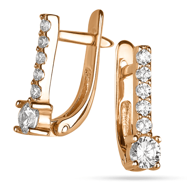 Женские золотые серьги с английским замком 035848 детальное изображение ювелирного изделия Золотые серьги с фианитом Женские золотые серьги с английским замком 035848 детальное изображение ювелирного изделия Золотые серьги с фианитом