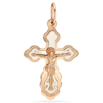 обзорное фото Золотой крестик Спаси и Сохрани 035697  Золотые крестики православные