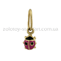обзорное фото Золотой подвес Божья коровка 61802 Детские подвески золотые обзорное фото Золотой подвес Божья коровка 61802  Детские подвески золотые