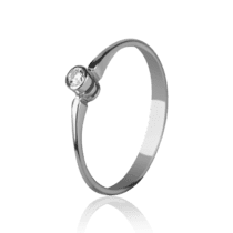 обзорное фото Кольцо из белого золота с бриллиантом 11652/1  Золотые кольца для помолвки с бриллиантом