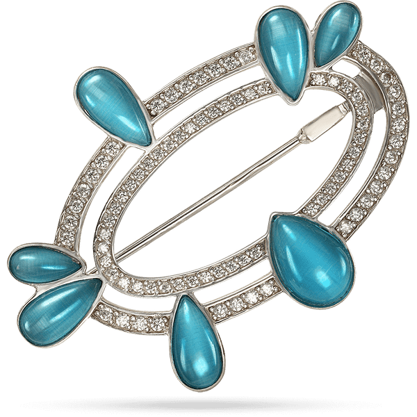 Серебряная брошь 925 пробы с голубым улекситом и белыми фианитами 039242 детальное изображение ювелирного изделия Серебряные броши Серебряная брошь 925 пробы с голубым улекситом и белыми фианитами 039242 детальное изображение ювелирного изделия Серебряные броши