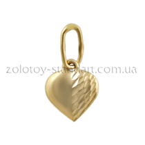обзорное фото Золотое Сердце подвес 62017  Золотые подвески сердечка