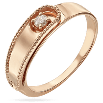 обзорное фото Красивое золотое кольцо с бриллиантом 036942 Золотые кольца обзорное фото Красивое золотое кольцо с бриллиантом 036942  Золотые кольца