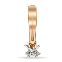 обзорное фото Подвеска в комбинированном золоте с бриллиантом 038832  Золотые кулоны с бриллиантами