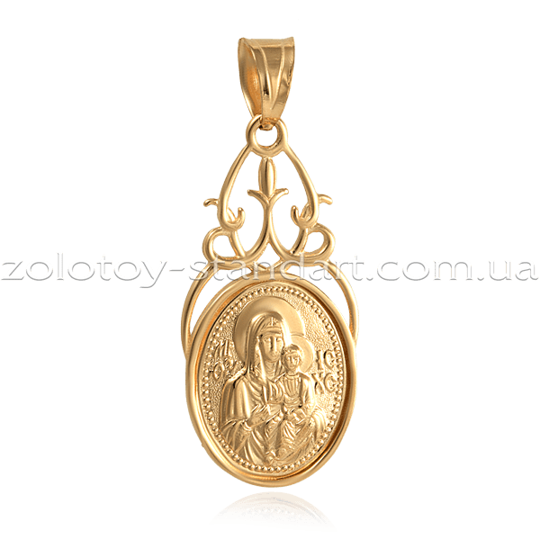 Золотой подвес Богородица 140205 фото