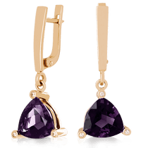 обзорное фото Золотые серьги с александритом 023450 Золотые серьги с александритом обзорное фото Золотые серьги с александритом 023450  Золотые серьги с александритом