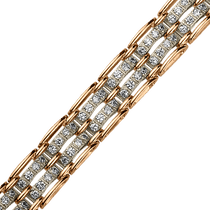 обзорное фото Золотой браслет с фианитами 028067 Женские золотые браслеты обзорное фото Золотой браслет с фианитами 028067  Женские золотые браслеты