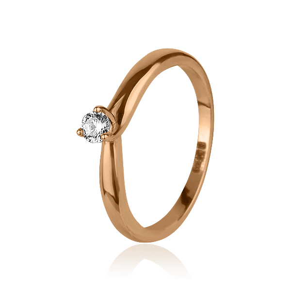 Золотое кольцо с одним фианитом 028059 детальное изображение ювелирного изделия Золотые кольца для помолвки с цирконием Золотое кольцо с одним фианитом 028059 детальное изображение ювелирного изделия Золотые кольца для помолвки с цирконием