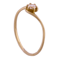 обзорное фото Золотое кольцо с фианитом 1,1,1318  Золотые кольца для помолвки с цирконием