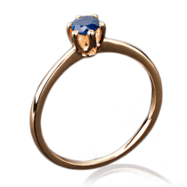 обзорное фото Золотое кольцо с сапфиром из красного золота 1090  Золотые кольца с сапфиром