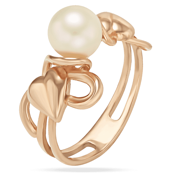 Золотое кольцо с жемчугом Сердца 028678 детальное изображение ювелирного изделия Золотые кольца с жемчугом Золотое кольцо с жемчугом Сердца 028678 детальное изображение ювелирного изделия Золотые кольца с жемчугом