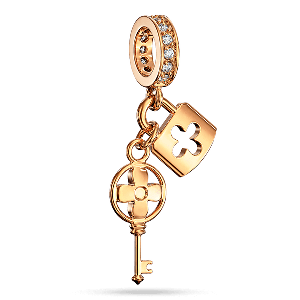 Золотой подвес  для цепоччек и браслетов Замок и ключик 040099 детальное изображение ювелирного изделия Золотые кулоны с фианитом Золотой подвес  для цепоччек и браслетов Замок и ключик 040099 детальное изображение ювелирного изделия Золотые кулоны с фианитом