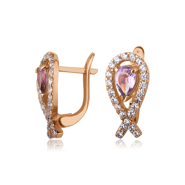 Золотые серьги с аметистом 519348 детальное изображение ювелирного изделия Золотые серьги с аметистом Золотые серьги с аметистом 519348 детальное изображение ювелирного изделия Золотые серьги с аметистом