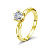 обзорное фото Помолвочное кольцо с бриллиантом из желтого золота 024565  Золотые кольца для помолвки с бриллиантом