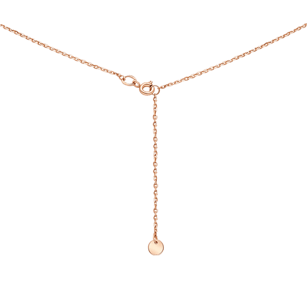 Крестик из гладких шариков в красном золоте 585 пробы на якорной цепочке на шпрингельном замке купить