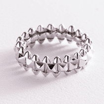 обзорное фото Массивное кольцо Клеш в белом золоте без вставок 039284 Золотые кольца без вставок обзорное фото Массивное кольцо Клеш в белом золоте без вставок 039284  Золотые кольца без вставок