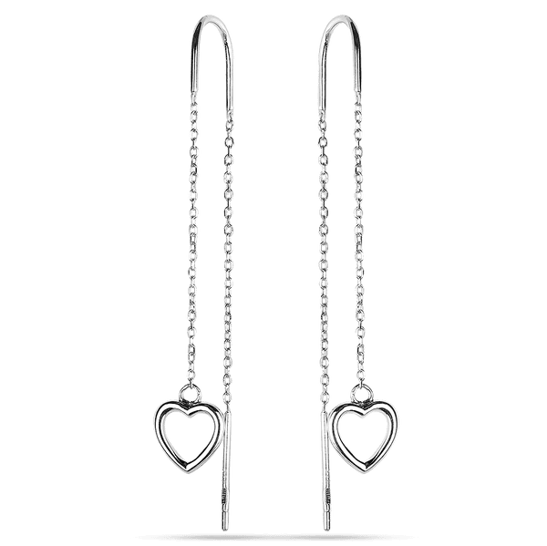 Серебряные серьги- протяжки Сердце 038799 детальное изображение ювелирного изделия Серебряные серьги без вставок Серебряные серьги- протяжки Сердце 038799 детальное изображение ювелирного изделия Серебряные серьги без вставок