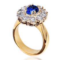 обзорное фото Кольцо с сапфиром и бриллиантами 023328 Золотые кольца с сапфиром обзорное фото Кольцо с сапфиром и бриллиантами 023328  Золотые кольца с сапфиром