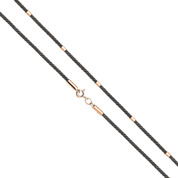 Черный шелковый шнурок с золотыми вставками на шпрингельной застежке 040912 детальное изображение ювелирного изделия Красная нить с золотом Черный шелковый шнурок с золотыми вставками на шпрингельной застежке 040912 детальное изображение ювелирного изделия Красная нить с золотом