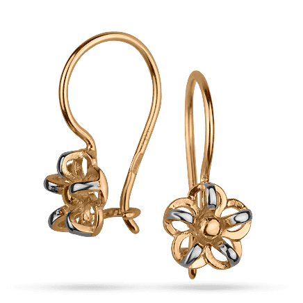 Золотые серьги с Цветами 1,3,0670 детальное изображение ювелирного изделия Серьги без камней