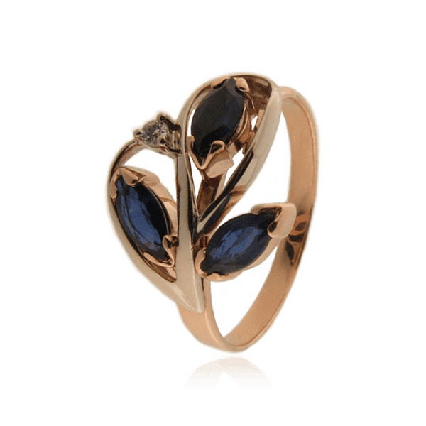 Золотое кольцо Листок с фианитами 028584 детальное изображение ювелирного изделия Золотые кольца с фианитом Золотое кольцо Листок с фианитами 028584 детальное изображение ювелирного изделия Золотые кольца с фианитом