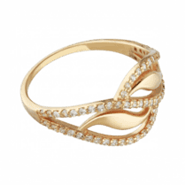 обзорное фото Золотое кольцо с цирконием 1,1,1353  Золотые кольца с фианитом