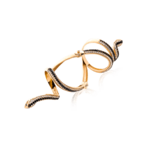 обзорное фото Эксклюзивное золотое кольцо на фалангу Змея с фианитами 032683  Золотые кольца