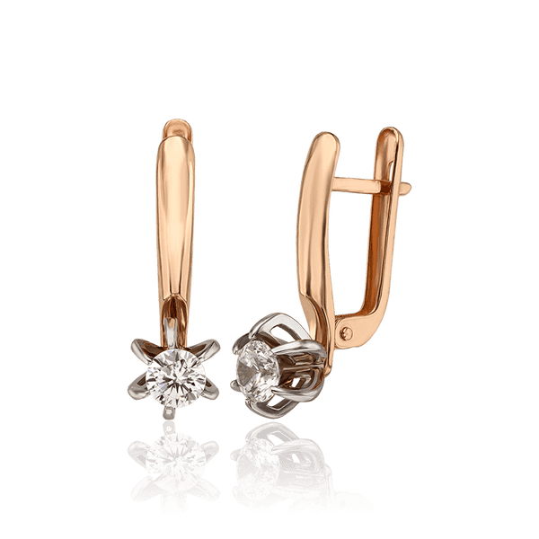 Золотые серьги фианит в цветочке 032553 детальное изображение ювелирного изделия Золотые серьги Золотые серьги фианит в цветочке 032553 детальное изображение ювелирного изделия Золотые серьги