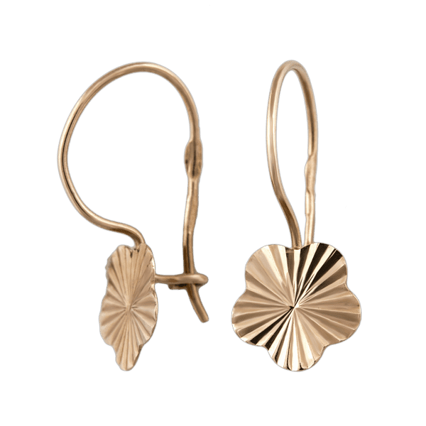 Золотые серьги Клевер 100370 детальное изображение ювелирного изделия Серьги без камней