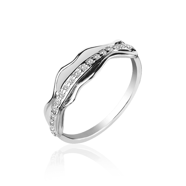 Золота каблучка доріжка з діамантами 029625 детальне зображення ювелірного виробу