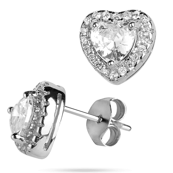Серебряные серьги - пусеты Хрустальное Сердце с белыми фианитами 039537 детальное изображение ювелирного изделия Серебряные серьги с камнями Серебряные серьги - пусеты Хрустальное Сердце с белыми фианитами 039537 детальное изображение ювелирного изделия Серебряные серьги с камнями