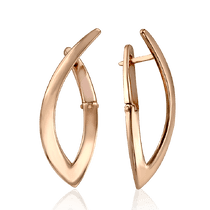 обзорное фото Трендовые золотые сережки гладкие 033743  Золотые серьги без вставок