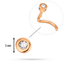 обзорное фото Золотой пирсинг в нос 560032  Золотая серьга в нос