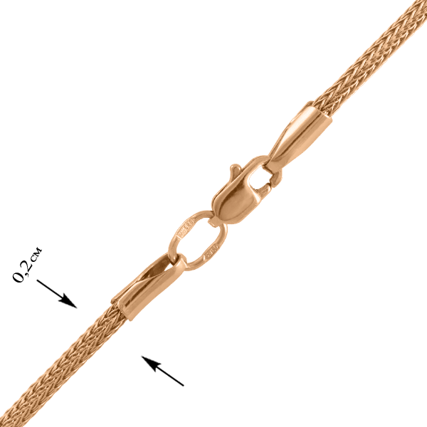 Золотая цепочка из красного золота Шнурок Золотая цепочка из красного золота Шнурок