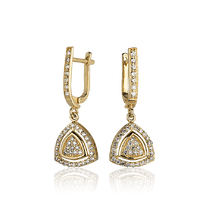 оглядове фото Золоті сережки з діамантом 027320