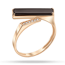 обзорное фото Золотое кольцо с агатом в форме прямоугольника и фианитами 040294 Золотые кольца с агатом обзорное фото Золотое кольцо с агатом в форме прямоугольника и фианитами 040294  Золотые кольца с агатом