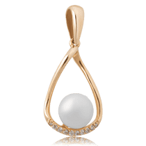 обзорное фото Золотой подвес с жемчугом 4121411 Золотые кулоны с жемчугом обзорное фото Золотой подвес с жемчугом 4121411  Золотые кулоны с жемчугом