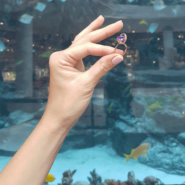 Золотое кольцо с аметистом 341024H Золотое кольцо с аметистом 341024H