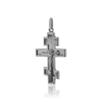 обзорное фото Серебряный крестик с Распятием и надписью Спаси и Сохрани 030627  Серебряные подвески крестики