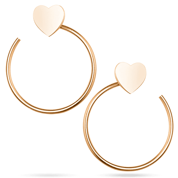 Женские серьги- протяжки в красном золоте круг с сердечком 038982 детальное изображение ювелирного изделия Золотые серьги без вставок Женские серьги- протяжки в красном золоте круг с сердечком 038982 детальное изображение ювелирного изделия Золотые серьги без вставок