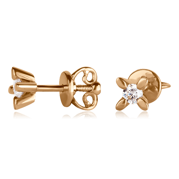 Золоті сережки гвоздики з фіанітом 025752 детальне зображення ювелірного виробу Золоті сережки гвоздики з фіанітом 025752 детальне зображення ювелірного виробу