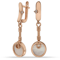 обзорное фото Золотые серьги с перламутром Фантазия 033803 Золотые серьги обзорное фото Золотые серьги с перламутром Фантазия 033803  Золотые серьги