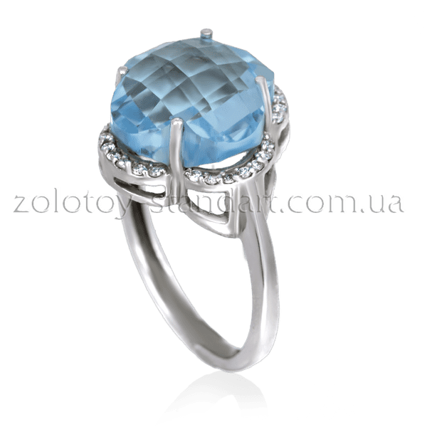 Золотое кольцо с топазом  и бриллиантами  Золотое кольцо с топазом  и бриллиантами