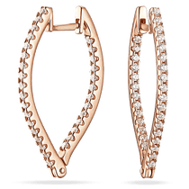 обзорное фото Золотые серьги с фианитами 038030  Золотые серьги с фианитом