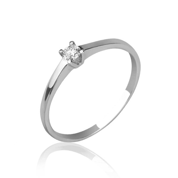 Кольцо из белого золота с бриллиантом R0128 детальное изображение ювелирного изделия Золотые кольца для помолвки с бриллиантом