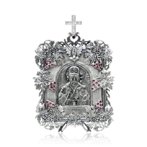 оглядове фото Срібна ікона Миколай Угодник з каменями 035970