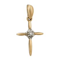 обзорное фото Золотой крестик с бриллиантом s3903  Декоративные золотые крестики